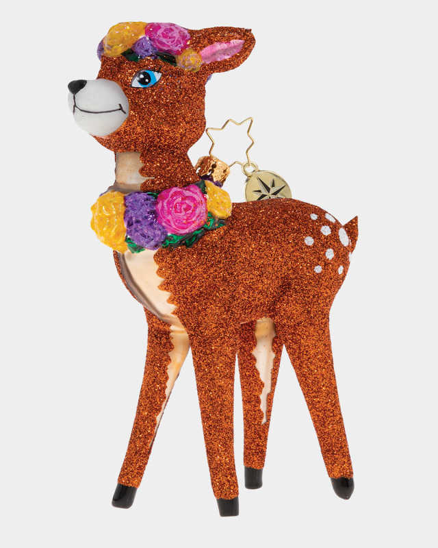 Fawning Over Florals Christmas Ornament